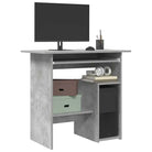 Modern bureau van bewerkt hout met hoogglans wit en makkelijk schoon te maken - Betongrijs - Bureaus