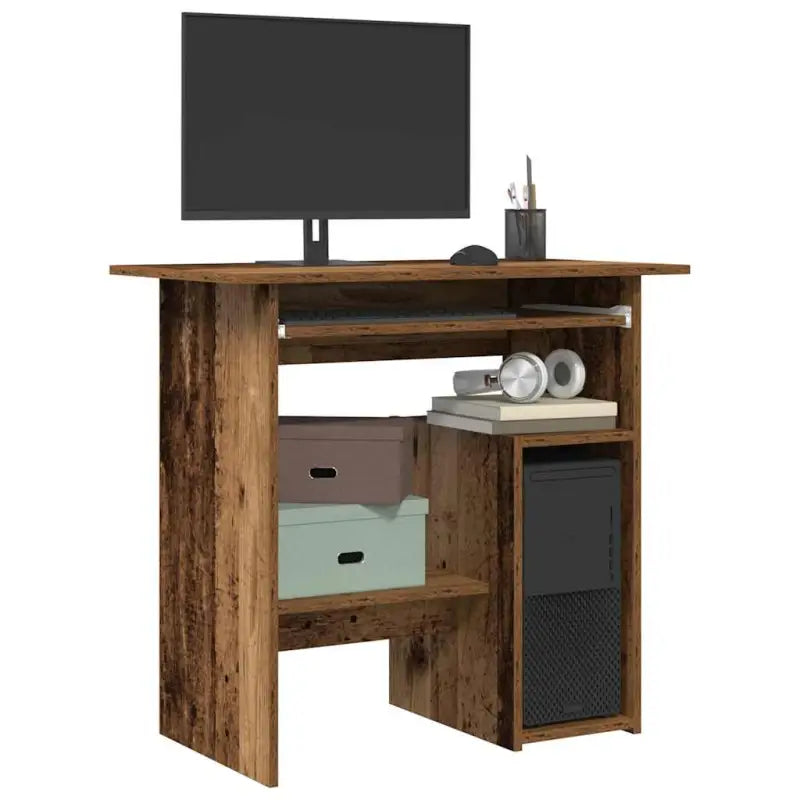 Modern bureau van bewerkt hout met hoogglans wit en makkelijk schoon te maken - Oud hout - Bureaus