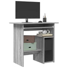 Modern bureau van bewerkt hout met hoogglans wit en makkelijk schoon te maken - Grijs sonoma - Bureaus