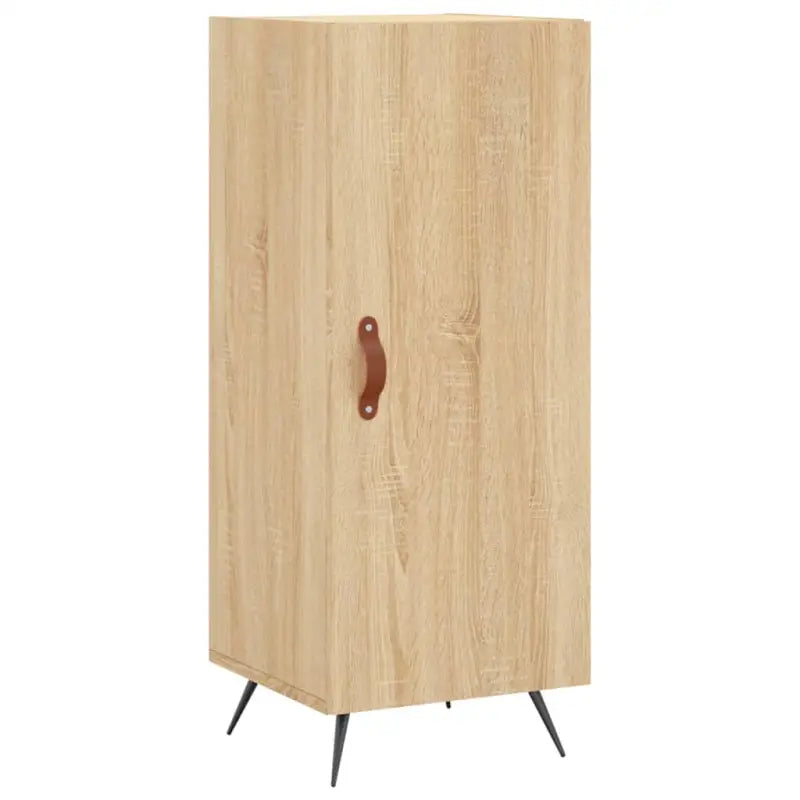 Modern dressoir in sonoma eiken met metalen poten en bewerkt hout - Dressoirs & buffetkasten