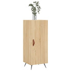 Modern dressoir in sonoma eiken met metalen poten en bewerkt hout - Dressoirs & buffetkasten