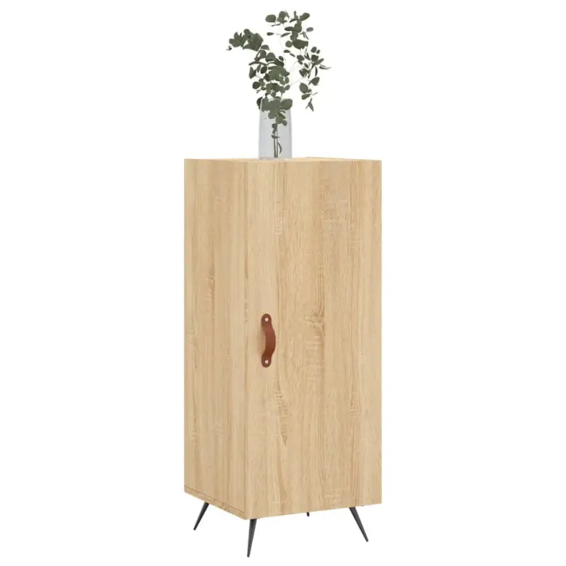 Modern dressoir in sonoma eiken met metalen poten en bewerkt hout - Dressoirs & buffetkasten