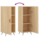 Modern dressoir in sonoma eiken met metalen poten en bewerkt hout - Dressoirs & buffetkasten
