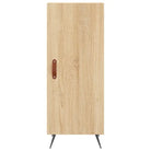 Modern dressoir in sonoma eiken met metalen poten en bewerkt hout - Dressoirs & buffetkasten