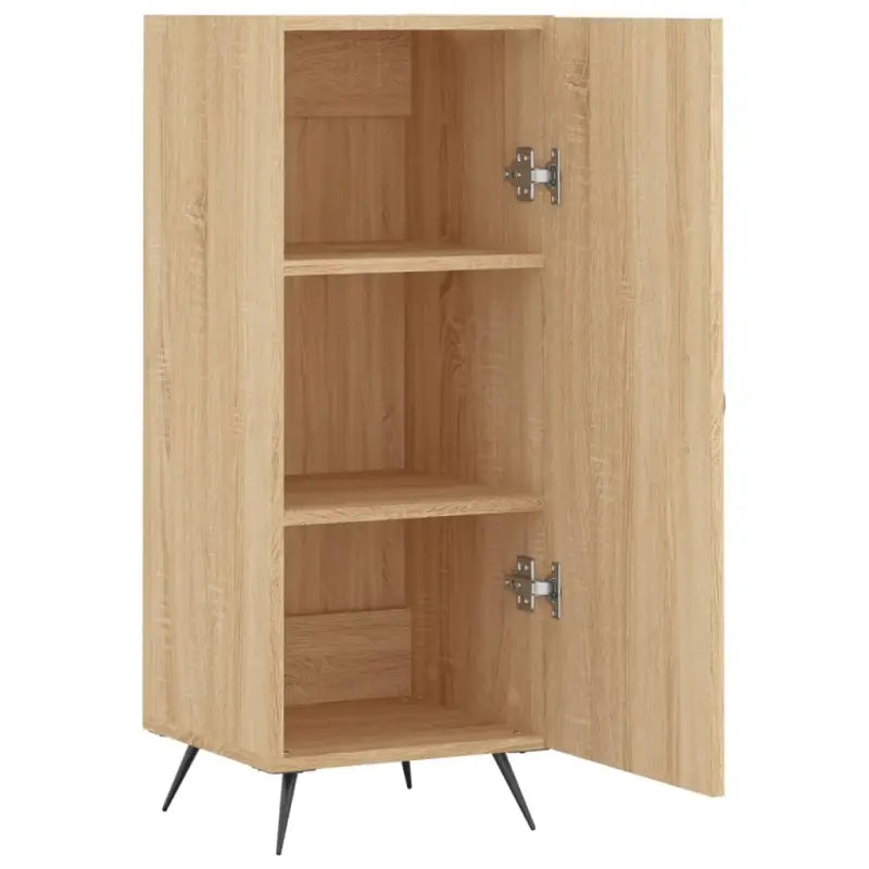 Modern dressoir in sonoma eiken met metalen poten en bewerkt hout - Dressoirs & buffetkasten