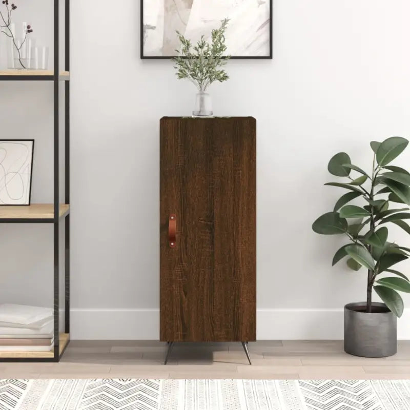 Modern dressoir in sonoma eiken met metalen poten en bewerkt hout - Bruineiken / 1 - Dressoirs & buffetkasten