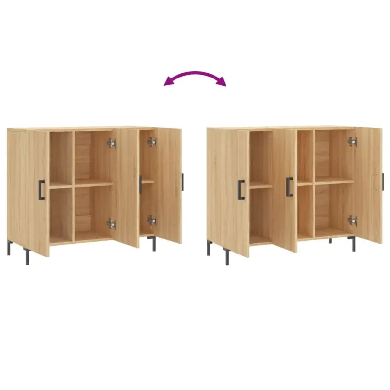 Modern dressoir met bewerkt hout en metalen poten voor een tijdloze uitstraling - Dressoirs & buffetkasten