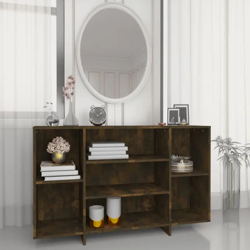 Modern dressoir met bewerkt hout en schappen voor interieurbijwerking - Gerookt eiken / 1 - Dressoirs & buffetkasten