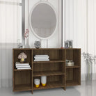 Modern dressoir met bewerkt hout en schappen voor interieurbijwerking - bruin eikenkleur / 1 - Dressoirs & buffetkasten