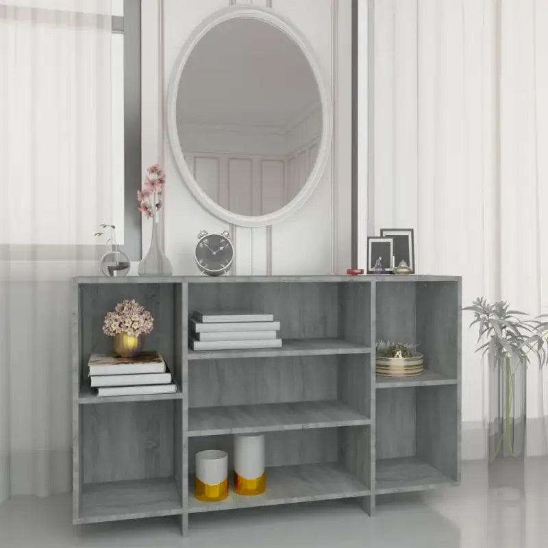 Modern dressoir met bewerkt hout en schappen voor interieurbijwerking - Grijs sonoma / 1 - Dressoirs & buffetkasten
