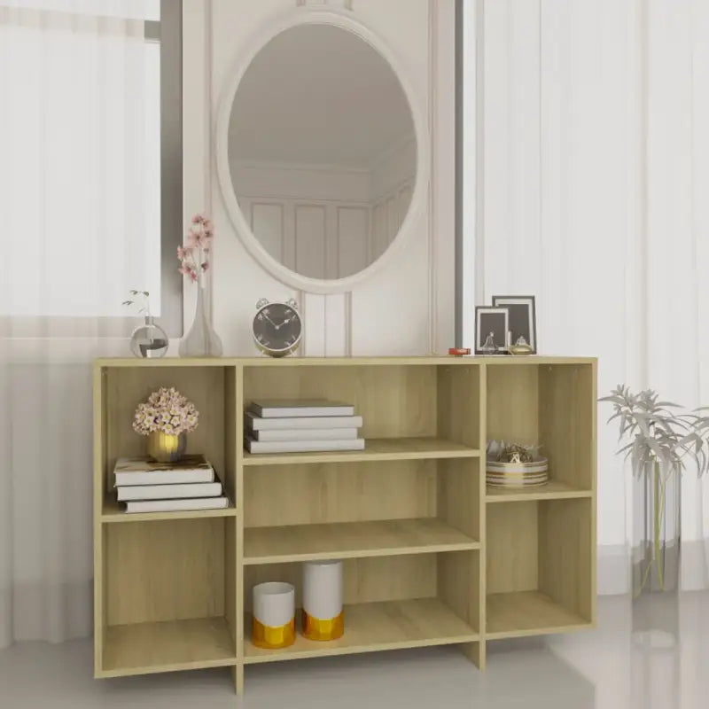 Modern dressoir met bewerkt hout en schappen voor interieurbijwerking - Sonoma eiken / 1 - Dressoirs & buffetkasten