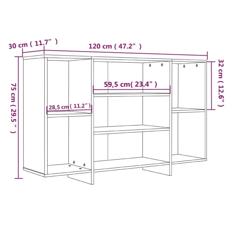 Modern dressoir met bewerkt hout en schappen voor interieurbijwerking - Dressoirs & buffetkasten