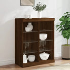 Modern dressoir met LED-verlichting en duurzaam bewerkt hout - bruin eikenkleur / 1 - Dressoirs & buffetkasten