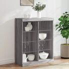 Modern dressoir met LED-verlichting en duurzaam bewerkt hout - Grijs sonoma / 1 - Dressoirs & buffetkasten