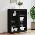 Modern dressoir met LED-verlichting en duurzaam bewerkt hout - Zwart / 1 - Dressoirs & buffetkasten