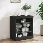 Modern dressoir met LED-verlichting en duurzame houten afwerking - Zwart / 1 - Dressoirs & buffetkasten
