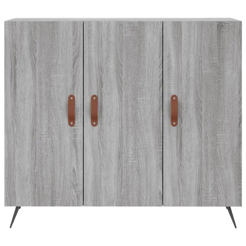 Modern dressoir met metalen poten en bewerkt hout in grijs sonoma - Dressoirs & buffetkasten