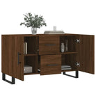 Modern dressoir met metalen poten en bewerkt hout voor een tijdloze uitstraling - Dressoirs & buffetkasten