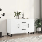 Modern dressoir met metalen poten en bewerkt hout voor een tijdloze uitstraling - Wit / 1 - Dressoirs & buffetkasten