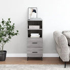 Modern dressoir met metalen poten en bewerkt hout voor een tijdloze uitstraling - Grijs sonoma / 1 - Dressoirs &