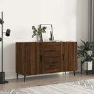 Modern dressoir met metalen poten en bewerkt hout voor een tijdloze uitstraling - bruin eikenkleur / 1 - Dressoirs &