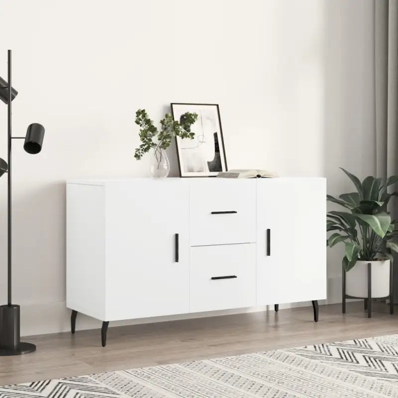 Modern dressoir met metalen poten en bewerkt hout voor een tijdloze uitstraling - Wit / 1 - Dressoirs & buffetkasten