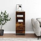 Modern dressoir met metalen poten en bewerkt hout voor een tijdloze uitstraling - Gerookt eiken / 1 - Dressoirs &