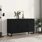 Modern dressoir met metalen poten en bewerkt hout voor een tijdloze uitstraling - Zwart / 1 - Dressoirs & buffetkasten