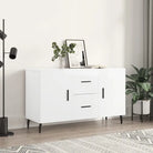 Modern dressoir met metalen poten en bewerkt hout voor een tijdloze uitstraling - Hoogglans wit / 1 - Dressoirs &