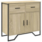 Modern dressoir met metalen poten en bewerkt hout voor een tijdloze uitstraling - Dressoirs & buffetkasten