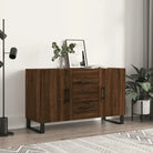Modern dressoir met metalen poten en bewerkt hout voor een tijdloze uitstraling - Bruineiken / 1 - Dressoirs &