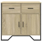 Modern dressoir met metalen poten en bewerkt hout voor een tijdloze uitstraling - Dressoirs & buffetkasten