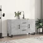 Modern dressoir met metalen poten en bewerkt hout voor een tijdloze uitstraling - Betongrijs / 1 - Dressoirs &