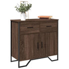 Modern dressoir met metalen poten en bewerkt hout voor een tijdloze uitstraling - bruin eikenkleur / 1 - Dressoirs &