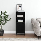 Modern dressoir met metalen poten en bewerkt hout voor een tijdloze uitstraling - Zwart / 1 - Dressoirs & buffetkasten