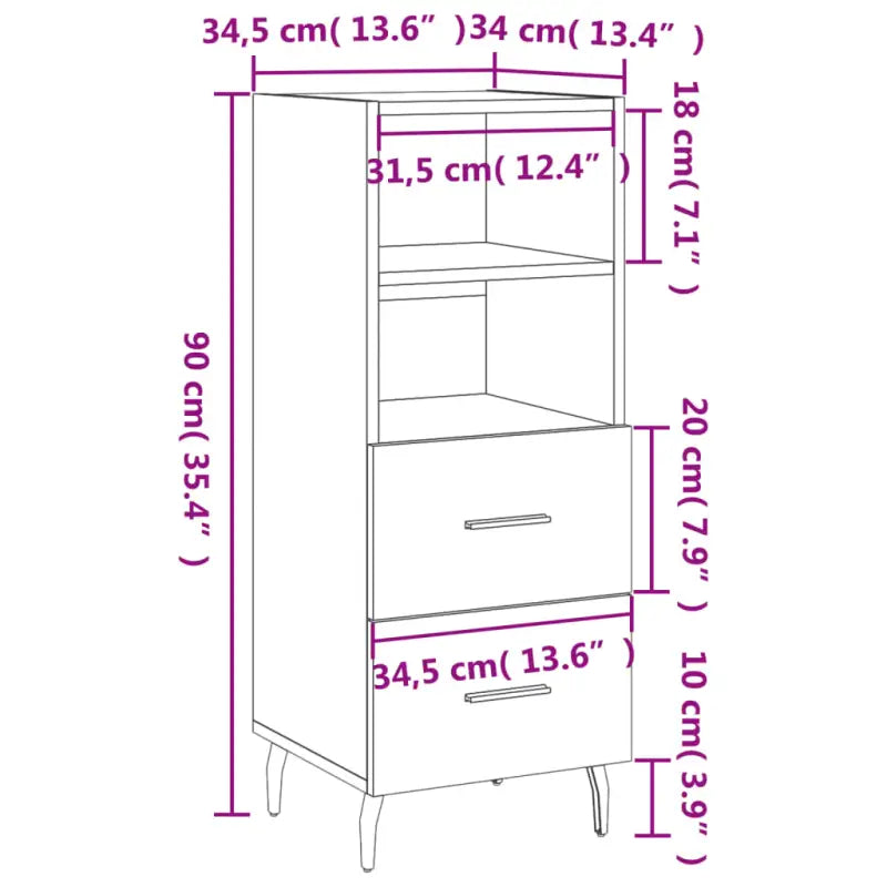 Modern dressoir met metalen poten en bewerkt hout voor een tijdloze uitstraling - Dressoirs & buffetkasten
