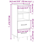 Modern dressoir met metalen poten in hoogglans wit en bewerkt hout - Dressoirs & buffetkasten