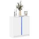 Modern dressoir met rgb led-verlichting en bewerkt hout for een stijlvol interieur - Wit / 1 - Dressoirs & buffetkasten