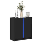 Modern dressoir met rgb led-verlichting en bewerkt hout for een stijlvol interieur - Zwart / 1 - Dressoirs &