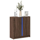 Modern dressoir met rgb led-verlichting en bewerkt hout for een stijlvol interieur - bruin eikenkleur / 1 - Dressoirs &