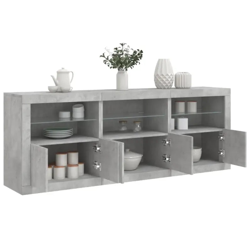 Modern dressoir met rgb led-verlichting en duurzaam bewerkt hout - Betongrijs / 1 - Dressoirs & buffetkasten