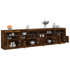 Modern dressoir met rgb led-verlichting en duurzaam bewerkt hout - Gerookt eiken / 1 - Dressoirs & buffetkasten