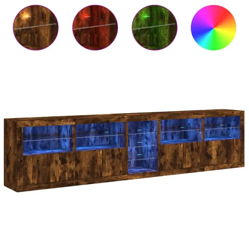 Modern dressoir met RGB LED-verlichting en duurzaam bewerkt hout - Dressoirs & buffetkasten