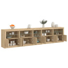 Modern dressoir met RGB LED-verlichting en duurzaam bewerkt hout - Sonoma eiken / 1 - Dressoirs & buffetkasten