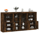 Modern dressoir met rgb led-verlichting en duurzaam bewerkt hout - Gerookt eiken / 1 - Dressoirs & buffetkasten