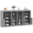 Modern dressoir met rgb led-verlichting en duurzaam bewerkt hout - Grijs sonoma / 1 - Dressoirs & buffetkasten