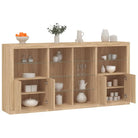 Modern dressoir met rgb led-verlichting en duurzaam bewerkt hout - Sonoma eiken / 1 - Dressoirs & buffetkasten