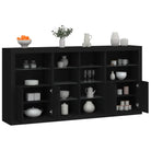 Modern dressoir met rgb led-verlichting en duurzaam bewerkt hout - Zwart / 1 - Dressoirs & buffetkasten