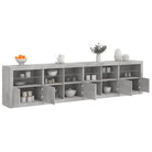 Modern dressoir met rgb led-verlichting en duurzaam bewerkt hout - Betongrijs / 1 - Dressoirs & buffetkasten