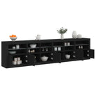 Modern dressoir met rgb led-verlichting en duurzaam bewerkt hout - Zwart / 1 - Dressoirs & buffetkasten